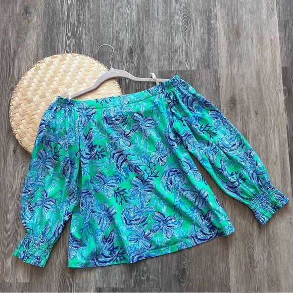 Lilly Pulitzer lessa off the shoulder top women’s size xs - Picture 2 of 7